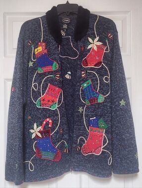Designers Studio Originals Vintage Long Sleeve Christmas Holiday Jacket Size 3X